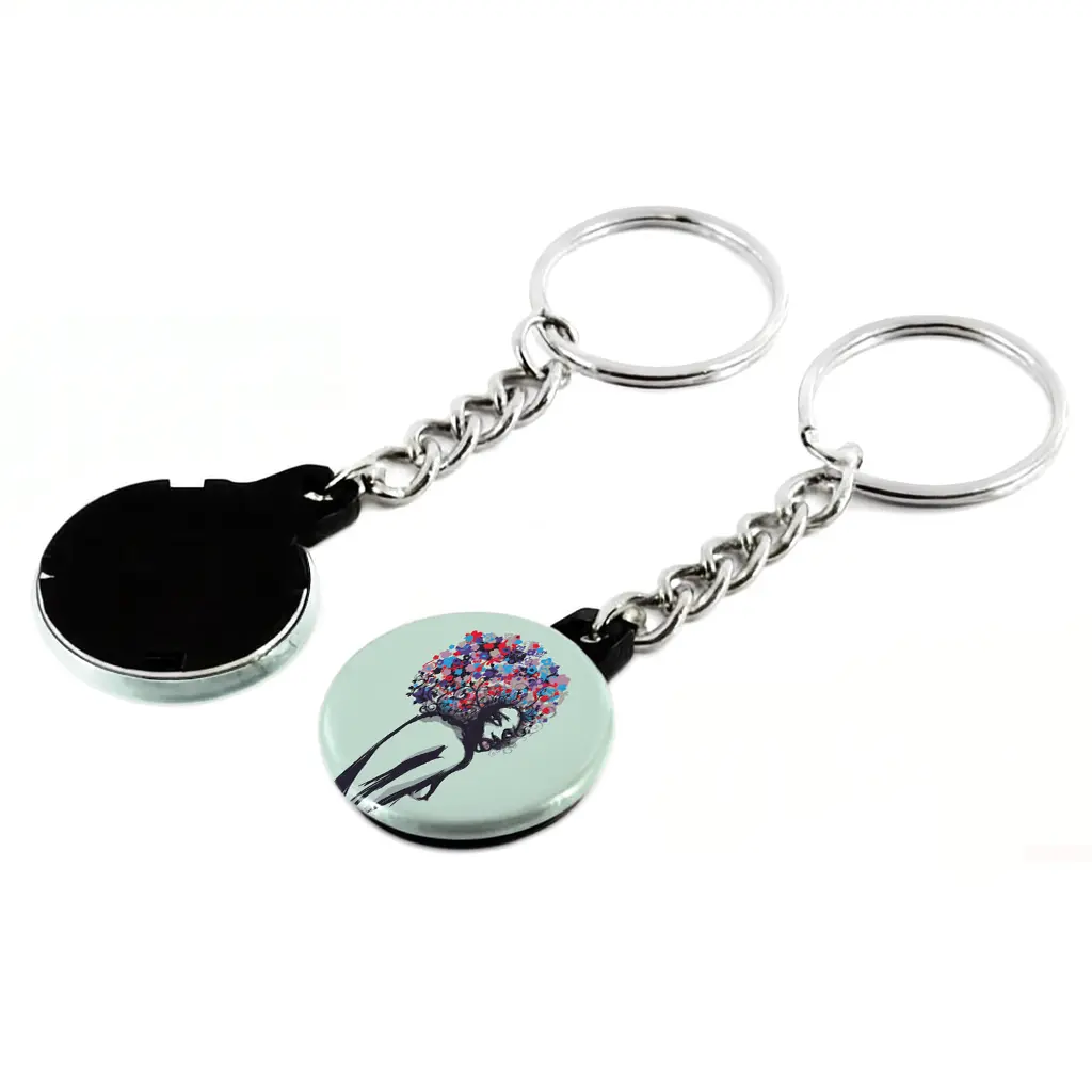 1.25" Round Custom Keychain — Link Chain