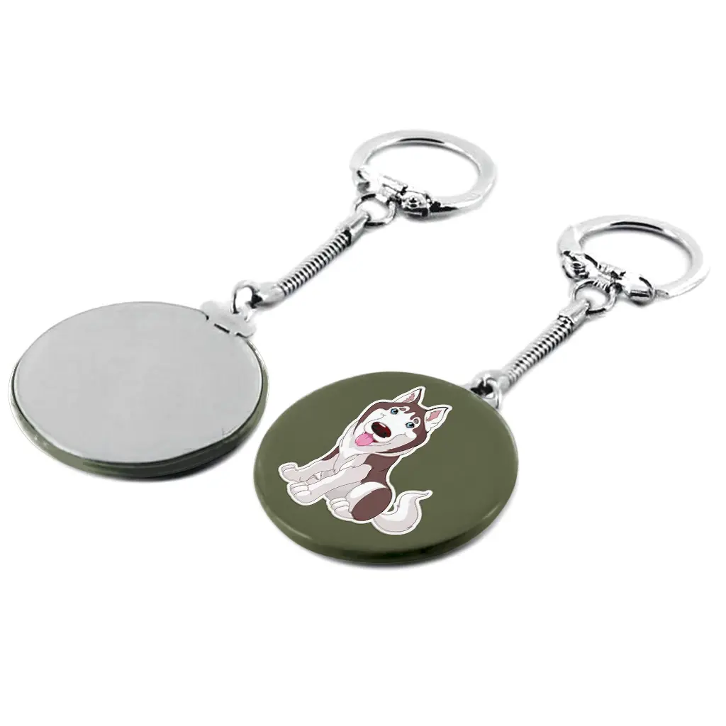 1.75" Round Custom Keychain — Snake Chain