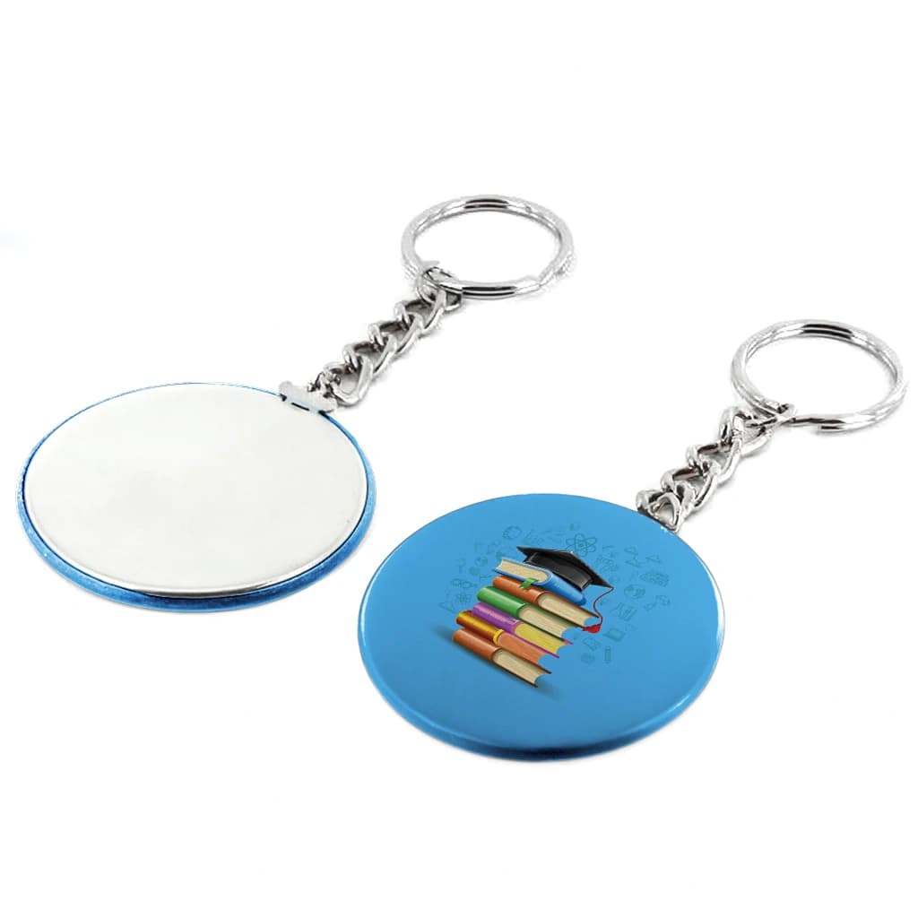 2.25" Round Custom Keychain — Link Chain