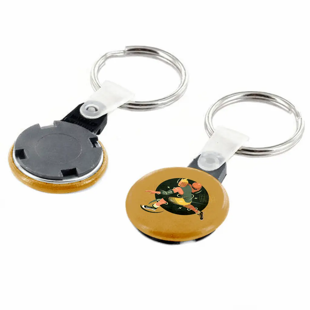 1.5" Round Custom Keychain — Split Ring with Tab